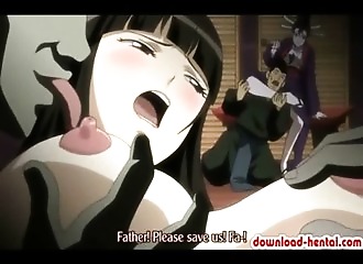 Sexe hentaï avec des geishas à gros seins